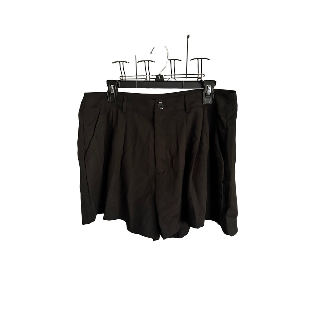 Cupshe Black High Waisted Pleated Shorts XL